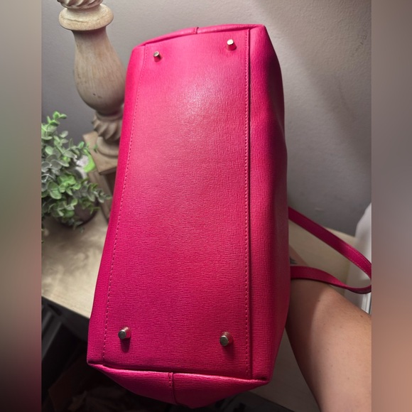 NWOT Furla Vibrant Pink Leather Tote Shoulder Bag - Picture 8 of 12